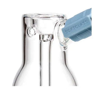 Softglass cerulian bubbler, borosilicate glass with silicone core, durable smoking pipe - close