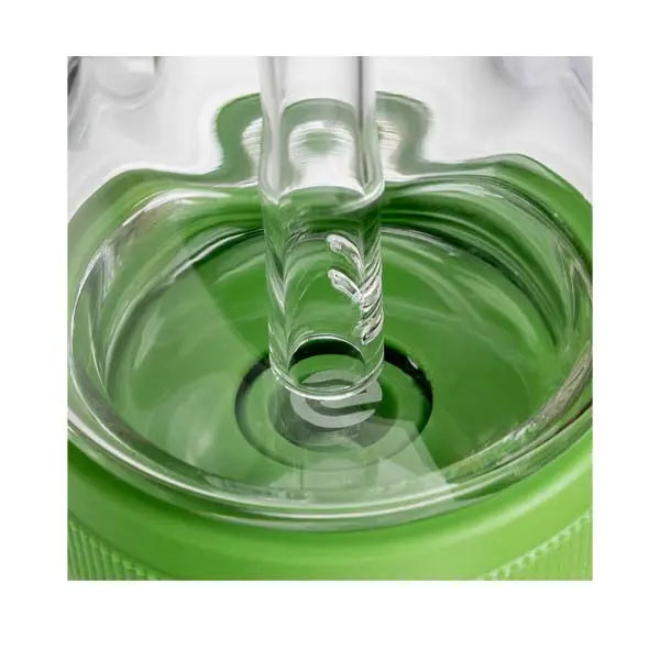 Softglass pistachio bubbler, borosilicate glass with silicone core, durable smoking pipe - inside