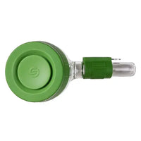 Softglass pistachio bubbler, borosilicate glass with silicone core, durable smoking pipe - cap