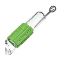 Softglass pistachio bubbler, borosilicate glass with silicone core, durable smoking pipe - neck