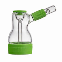 Softglass pistachio bubbler, borosilicate glass with silicone core, durable smoking pipe - side