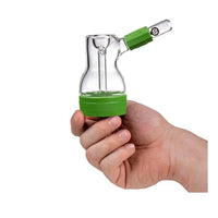 Softglass pistachio bubbler, borosilicate glass with silicone core, durable smoking pipe - size