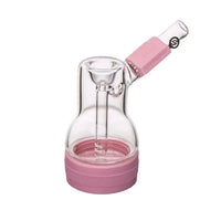 Softglass rose bubbler, borosilicate glass with silicone core, durable smoking pipe - right