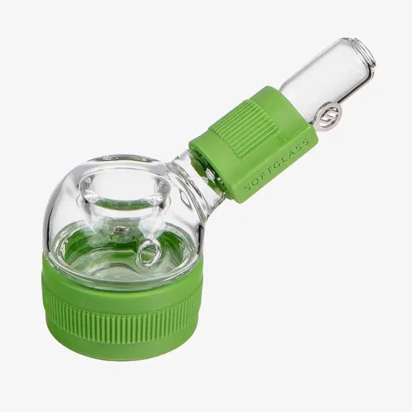 Softglass Core Series borosilicate glass and silicone hand pipe for smooth smoking - pistachio
