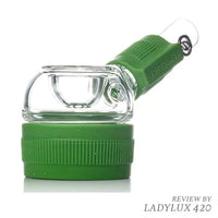 Softglass Core Series borosilicate glass and silicone hand pipe for smooth smoking - pistachio
