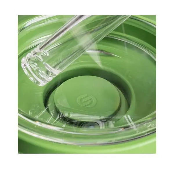 Softglass Core Series pistachio water pipe, borosilicate glass silicone hybrid bong - bottom