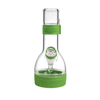 Softglass Core Series pistachio water pipe, borosilicate glass silicone hybrid bong - front