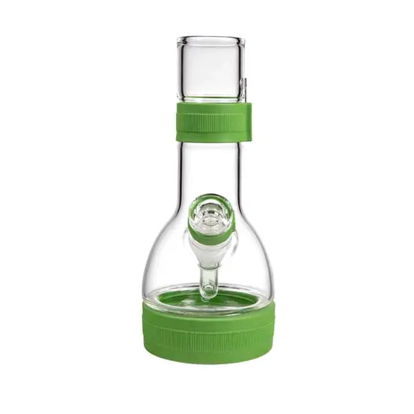 Softglass Core Series pistachio water pipe, borosilicate glass silicone hybrid bong - front