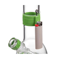 Softglass Core Series pistachio water pipe, borosilicate glass silicone hybrid bong - size