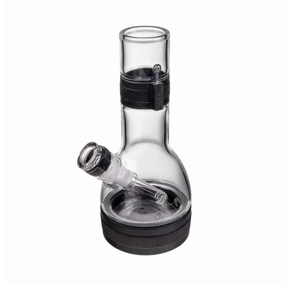 Softglass Core Series onyx water pipe, borosilicate glass silicone hybrid bong - left