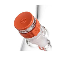 Softglass Core Series sienna water pipe, borosilicate glass silicone hybrid bong - close