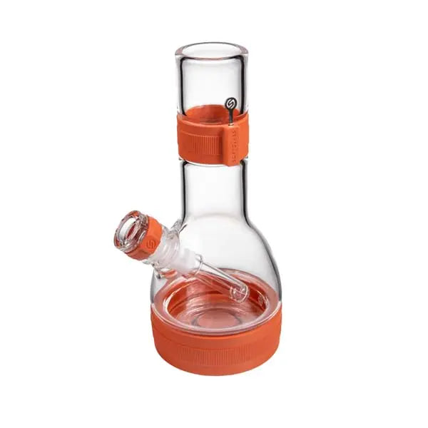 Softglass Core Series sienna water pipe, borosilicate glass silicone hybrid bong - left