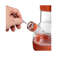 Softglass Core Series sienna water pipe, borosilicate glass silicone hybrid bong - pinhole