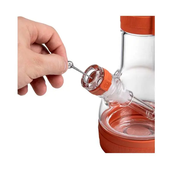 Softglass Core Series sienna water pipe, borosilicate glass silicone hybrid bong - pinhole