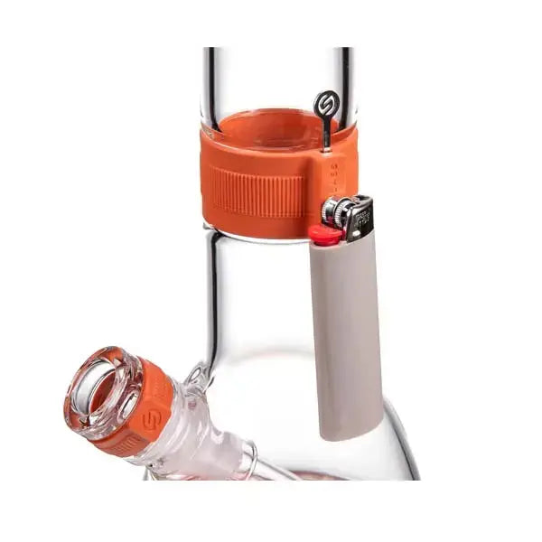 Softglass Core Series sienna water pipe, borosilicate glass silicone hybrid bong - size
