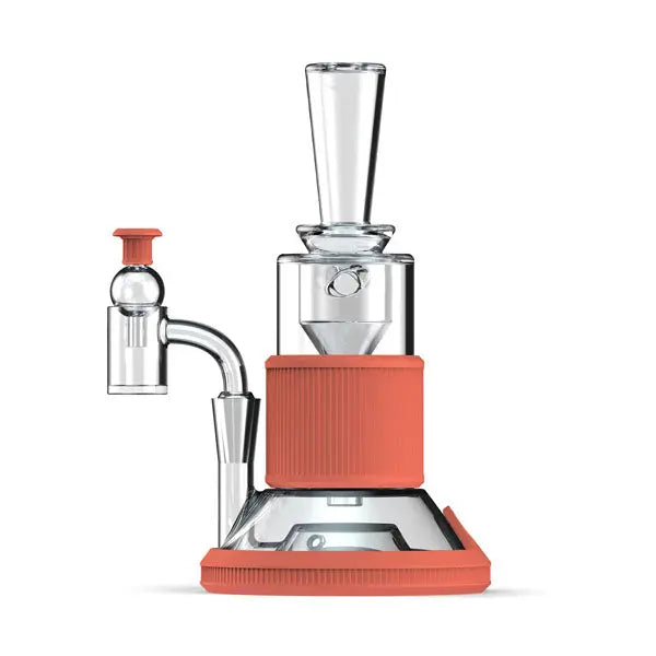 Softglass borosilicate tandem incycler dab rig kit with quartz banger and recycler design - Sienna side