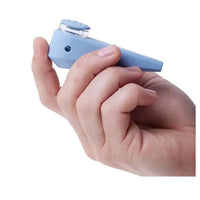 Softglass "Token" hand pipe made of durable silicone and glass, sleek and compact design. Cerulean - size