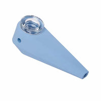 Softglass "Token" hand pipe made of durable silicone and glass, sleek and compact design. Cerulean 