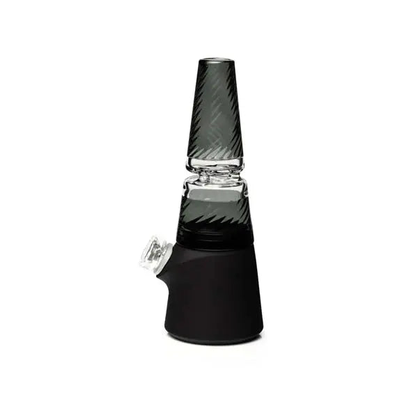 Softglass Totem Bong premium glass water pipe with artistic totem design - onyx - left