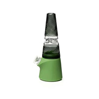 Softglass Totem Bong premium glass water pipe with artistic totem design - pistachio - left
