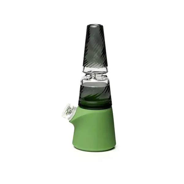 Softglass Totem Bong premium glass water pipe with artistic totem design - pistachio - left