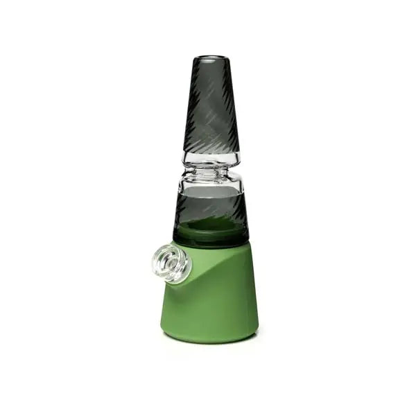 Softglass Totem Bong premium glass water pipe with artistic totem design - pistachio - side