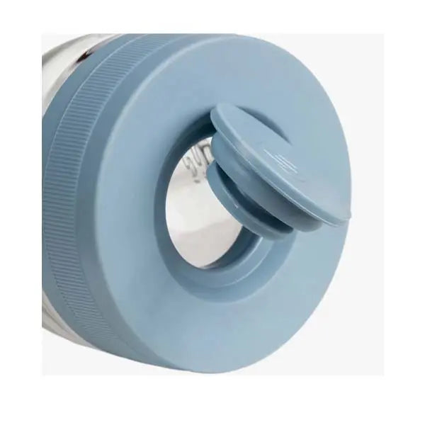 Softglass Core Series cerulean water pipe, borosilicate glass silicone hybrid bong - cap