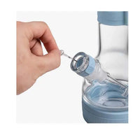 Softglass Core Series cerulean water pipe, borosilicate glass silicone hybrid bong - close