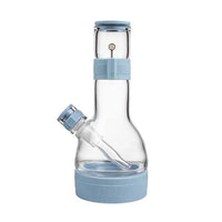 Softglass Core Series cerulean water pipe, borosilicate glass silicone hybrid bong - side