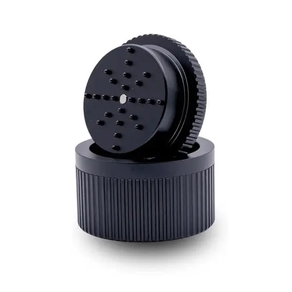 Stache Products 3-Piece 360 64mm Large Grynder herb grinder, 2.5 inch - black middle