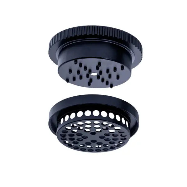 Stache Products 3-Piece 360 64mm Large Grynder herb grinder, 2.5 inch - black parts top