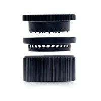 Stache Products 3-Piece 360 64mm Large Grynder herb grinder, 2.5 inch - black parts
