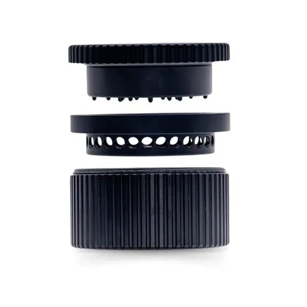 Stache Products 3-Piece 360 64mm Large Grynder herb grinder, 2.5 inch - black parts
