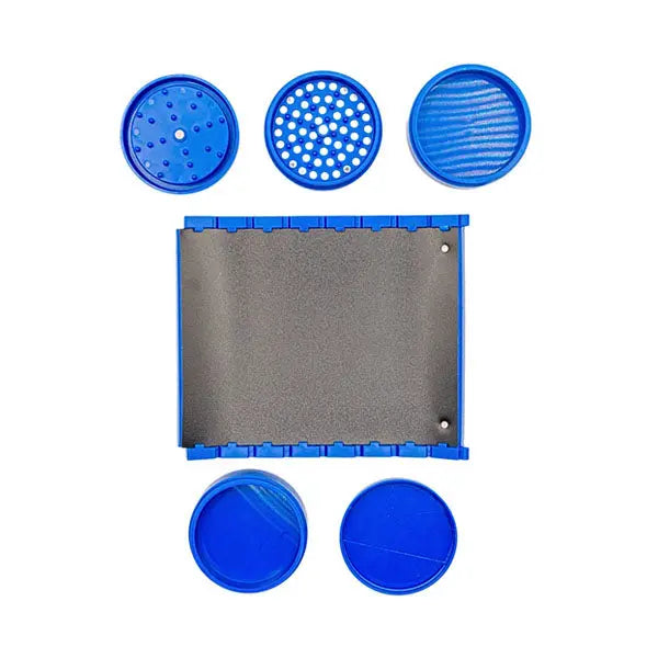 Stache Products Roll-N'-Stache Portable Rolling Kit with Built-In Grinder - blue - inside