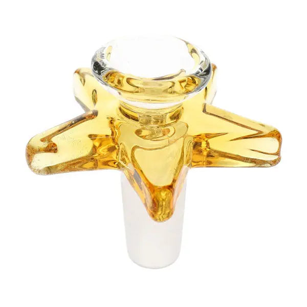 Star 14mm male clear glass bowl – borosilicate glass, fast shipping Australia-wide - amber