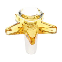 Star 14mm male clear glass bowl – borosilicate glass, fast shipping Australia-wide - amber