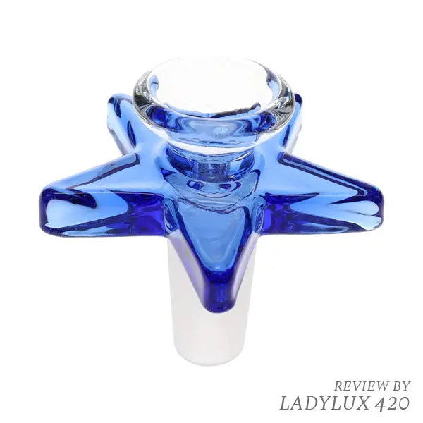 Star 14mm male clear glass bowl – borosilicate glass, fast shipping Australia-wide - blue