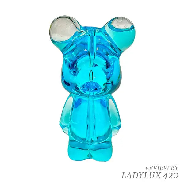 Teddy Bear 4.25" Freezable Glass Hand Pipe – Glycerin Cool Hits, Fast Shipping Australia-Wide - blue