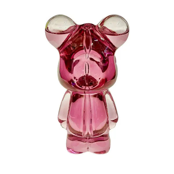 Teddy Bear 4.25" Freezable Glass Hand Pipe – Glycerin Cool Hits, Fast Shipping Australia-Wide - pink