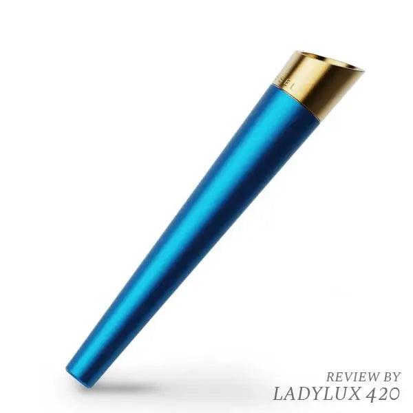 Vessel Cone One Hitter Hand Pipe in Maritime Blue – Sleek, Durable Smoking Pipe - tilt