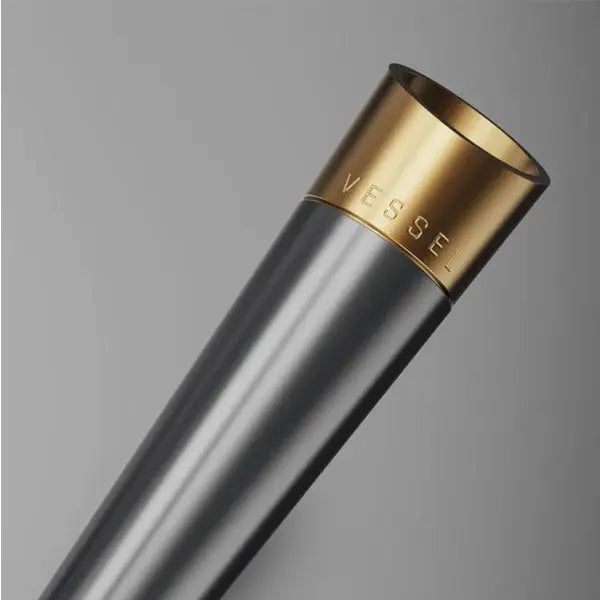 Vessel Cone One Hitter Hand Pipe in gun metal – Sleek, Durable Smoking Pipe - close up