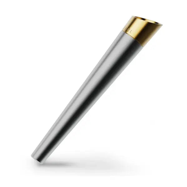 Vessel Cone One Hitter Hand Pipe in gun metal – Sleek, Durable Smoking Pipe - tilt