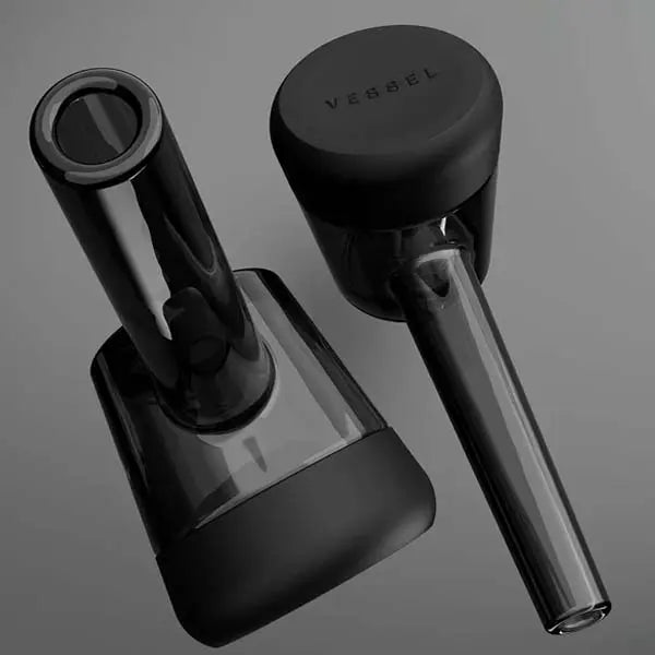 Vessel Forge Glass Hand Pipe – Premium Borosilicate Glass Smoking Pipe - black pair full