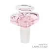 Heart-shaped 14mm glass bowl, fast Australia-wide shipping, durable borosilicate design pink
