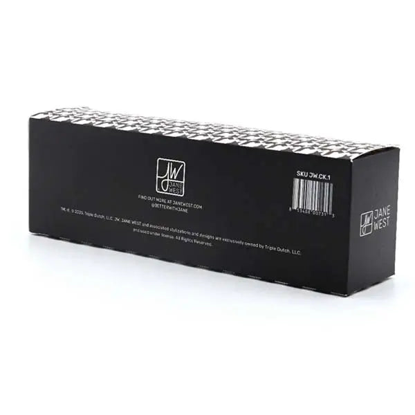 Jane West The Cleaning Kit glass pipe and bong cleaning kit with premium accessories box side
