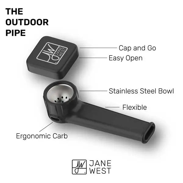 Jane West Silicone Pipe - Durable Portable Silicone Smoking Pipe - details