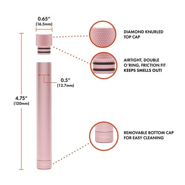 ongrok-premium-doobie-storage-tube-rose-gold-details