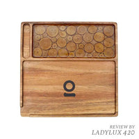Ongrok Acacia Wood Tray 9.5” Log Finish – Fast Shipping Australia-Wide - Front
