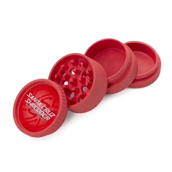 Santa Cruz Shredder Hemp 4-Piece Grinder – eco-friendly with fast shipping Australia-wide - red